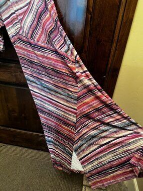 Peruvian Connection Diagonal Seamed Multi-striped Dress